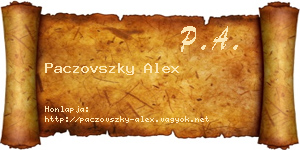 Paczovszky Alex névjegykártya